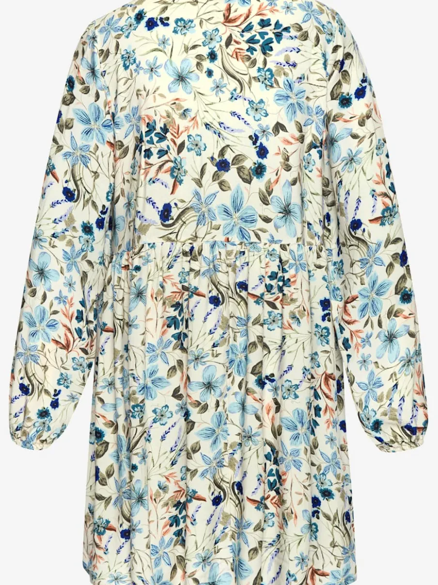 Robe tunique à encolure en V avec décoration raffinée