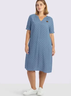 Robe tunique encolure ronde fendue