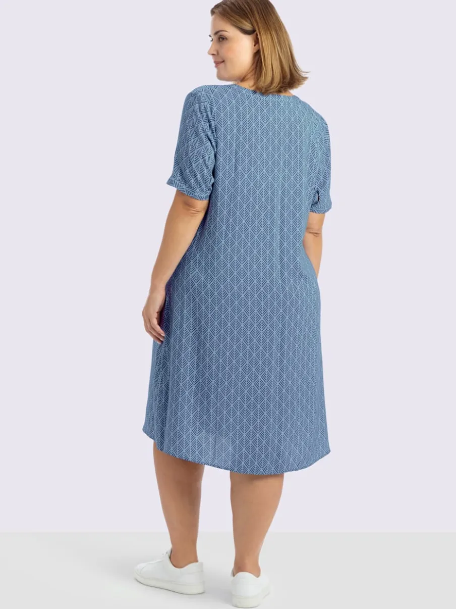 Robe tunique encolure ronde fendue