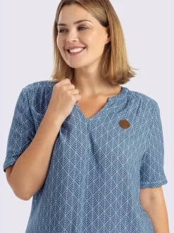 Robe tunique encolure ronde fendue