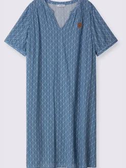Robe tunique encolure ronde fendue