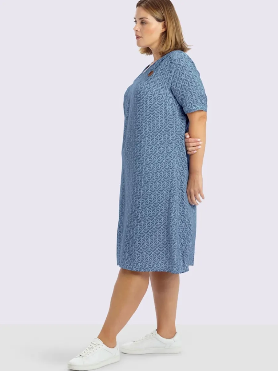 Robe tunique encolure ronde fendue