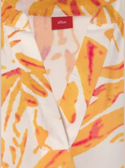 Robe tunique en viscose à manches courtes imprimée