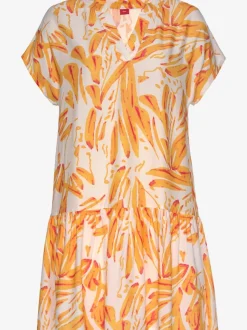 Robe tunique en viscose à manches courtes imprimée