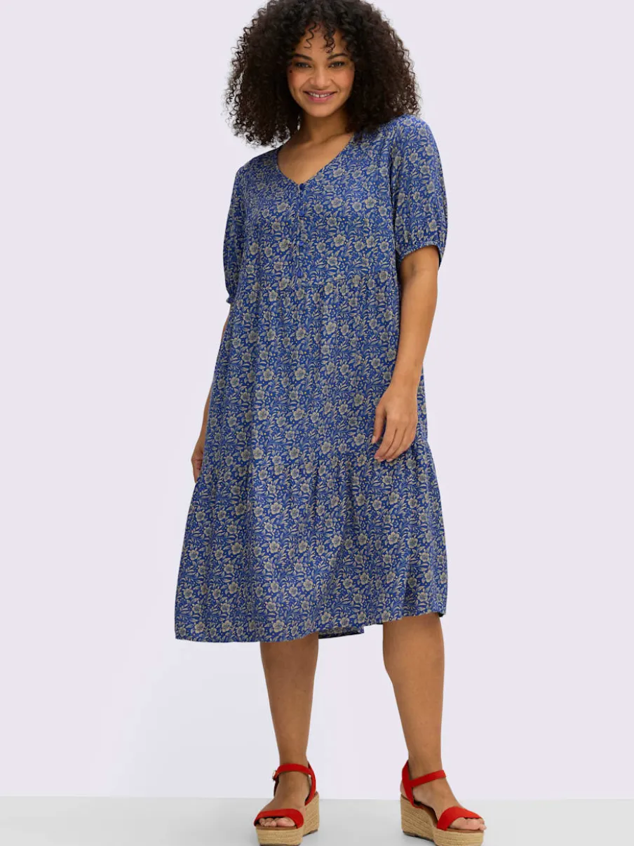 Robe tunique manches ballons à finition élastique