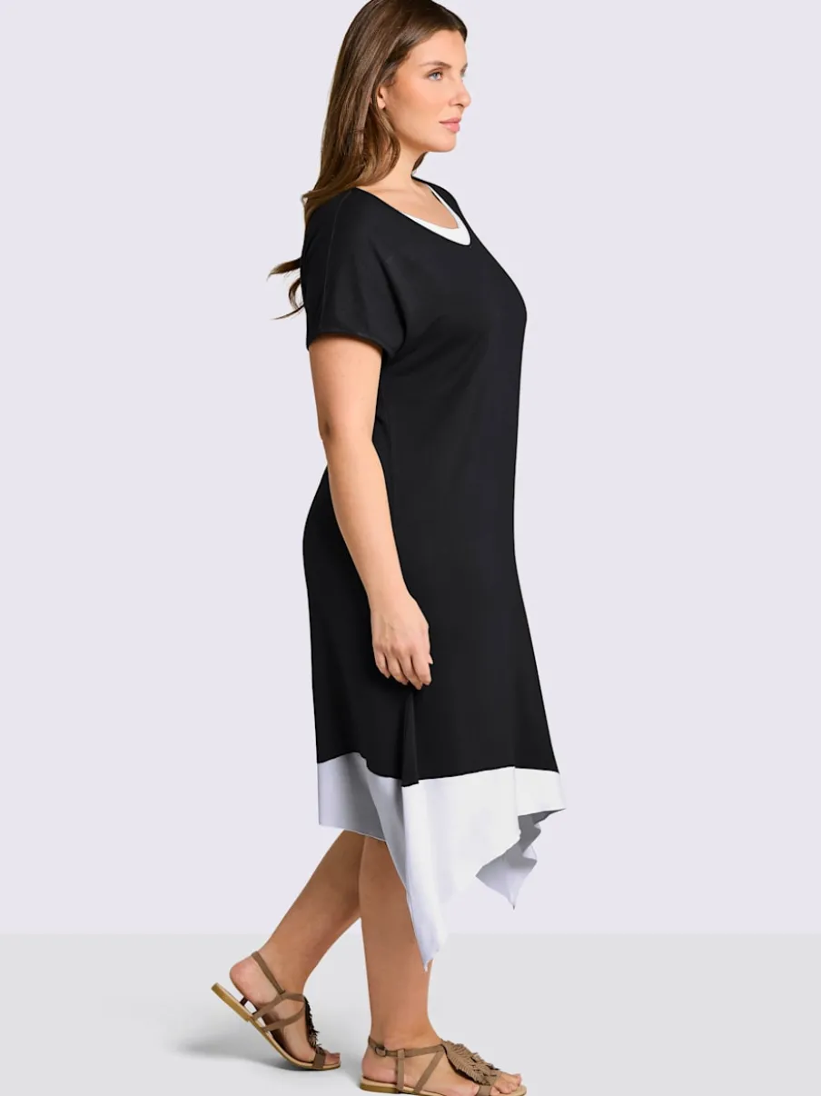 Robe évasée aspect 2 en 1 tendance