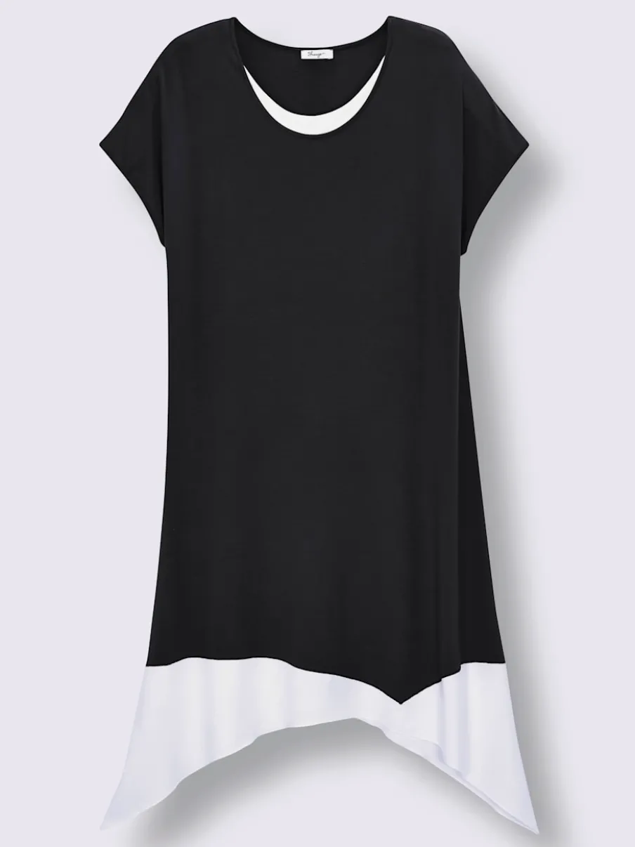 Robe évasée aspect 2 en 1 tendance