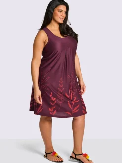 Robe évasée encolure ronde dégagée