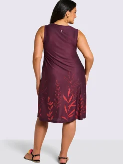 Robe évasée encolure ronde dégagée