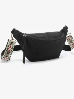 Sac banane tendance en matière douce avec petites poches intérieures et ceinture en tissu