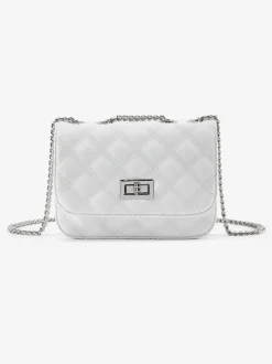 Sac en bandoulière petit sac avec élégante anse à chaîne couleur argent