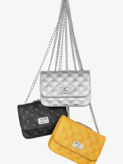 Sac en bandoulière petit sac avec élégante anse à chaîne couleur argent