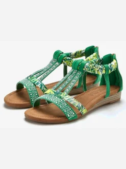 Sandales avec superbes éléments décoratifs au style ethnique