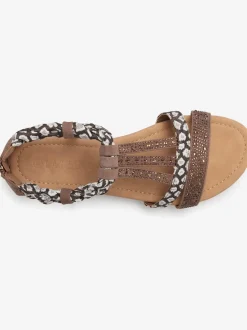 Sandales avec superbes éléments décoratifs au style ethnique