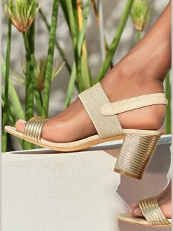 Sandales à brides talon bottier confortable d'env. 7 cm