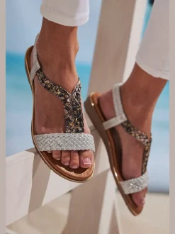 Sandales brides tressées raffinées
