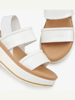 Sandales compensées chaussures en cuir avec brides élastiques pour un confort optimal