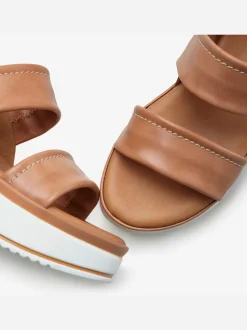 Sandales compensées chaussures en cuir avec brides élastiques pour un confort optimal
