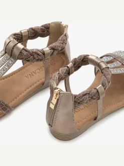 Sandales d'été avec petites pierres brillantes tendance