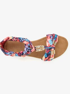 Sandales estivales avec brides fantaisie raffinées et design tressé coloré