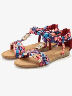 Sandales estivales avec brides fantaisie raffinées et design tressé coloré