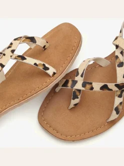 Sandales estivales élégantes, imitation léopard tendance