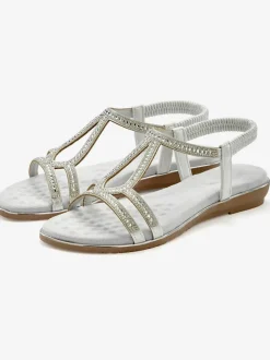 Sandales petites pierres décoratives pour une allure sophistiquée et raffinée