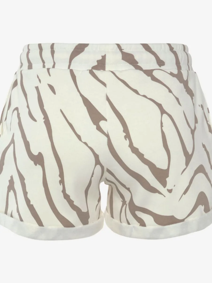 Short décontracté avec motif zèbre et poches latérales fendues