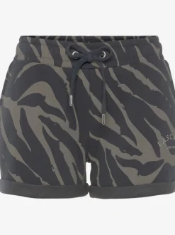 Short décontracté avec motif zèbre et poches latérales fendues