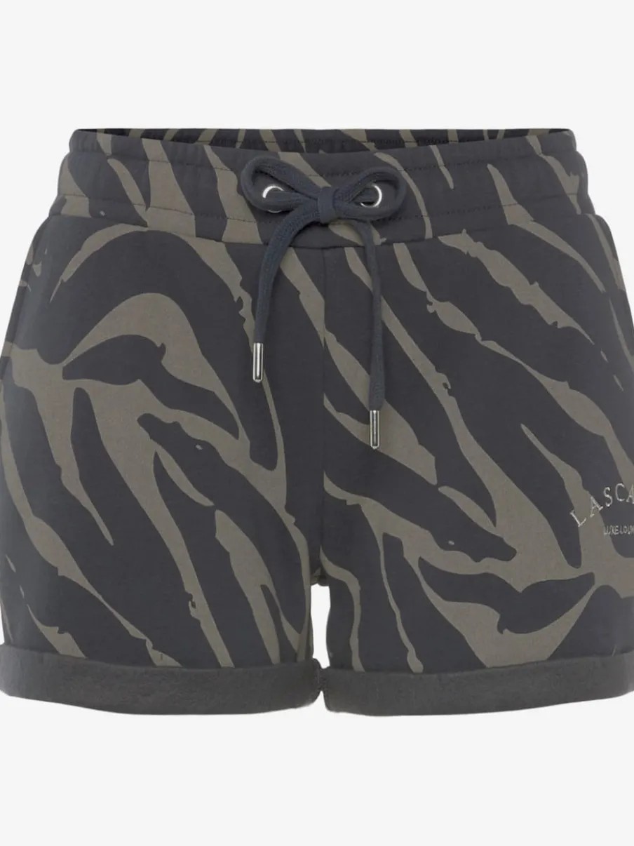Short décontracté avec motif zèbre et poches latérales fendues