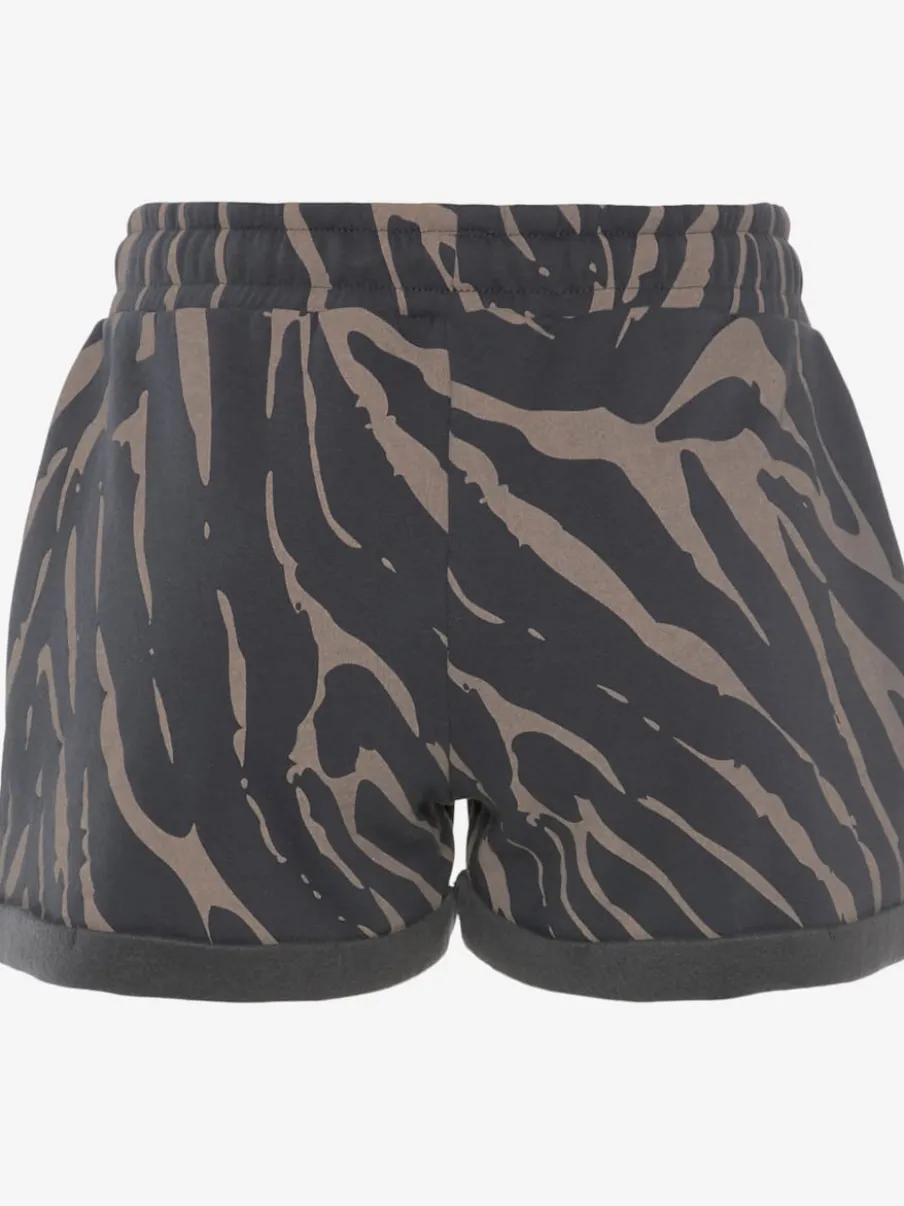 Short décontracté avec motif zèbre et poches latérales fendues