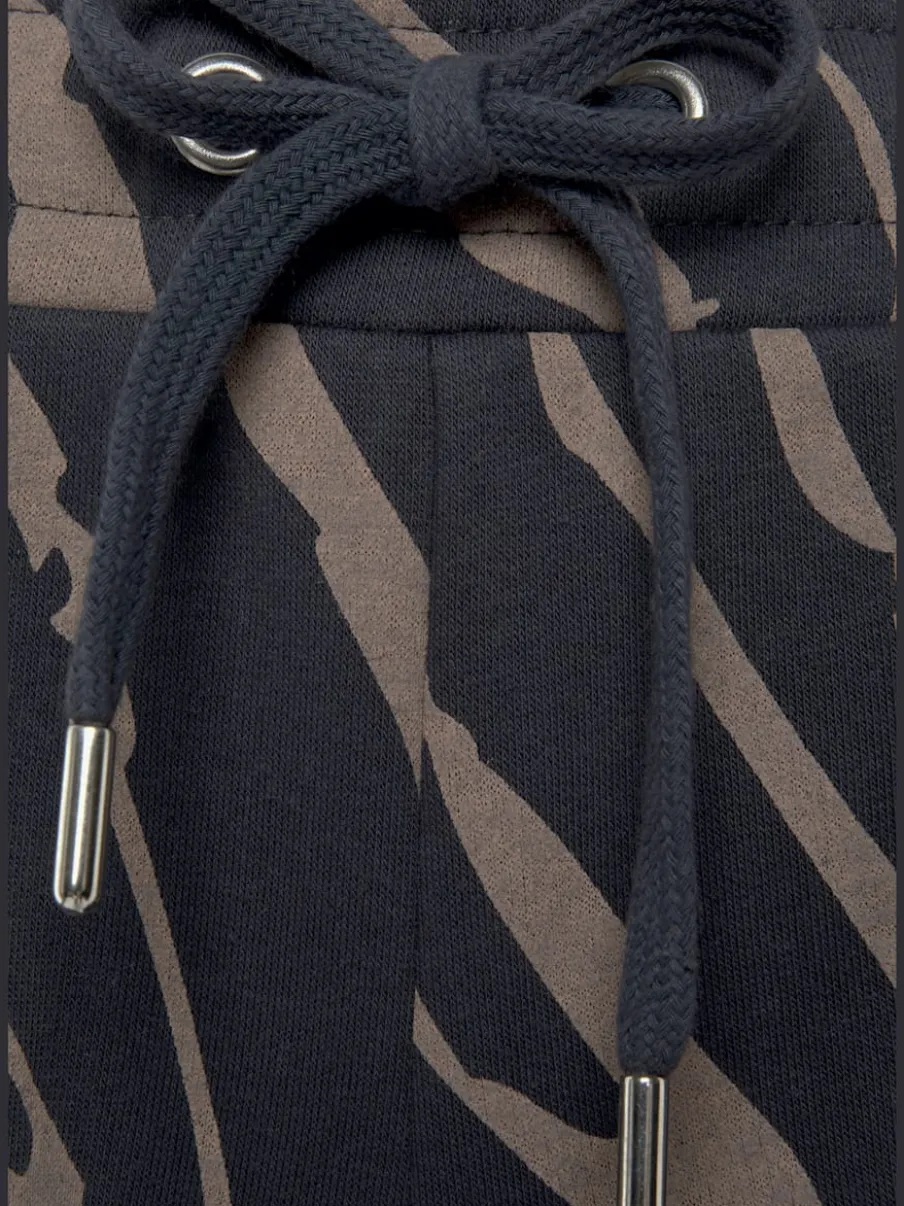 Short décontracté avec motif zèbre et poches latérales fendues