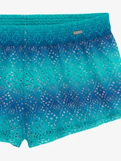 Short de bain avec broderie ajourée et bords-côtes extensibles