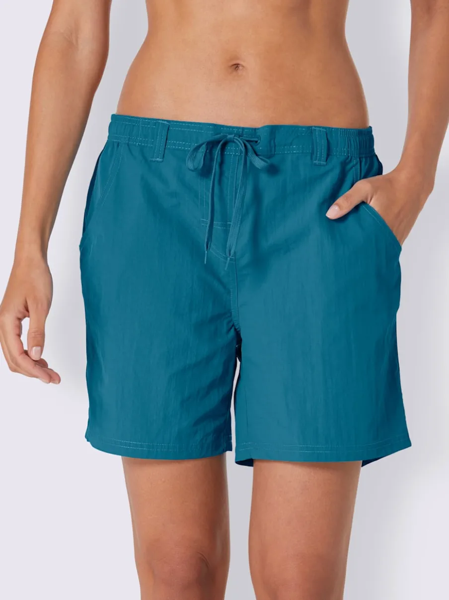 Short de bain sportif à taille élastique avec poches latérales