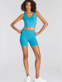 Short de course sportif en coton doux avec logo imprimé à la ceinture
