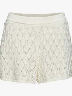 Short de plage en tricot à manches larges et motifs ajourés