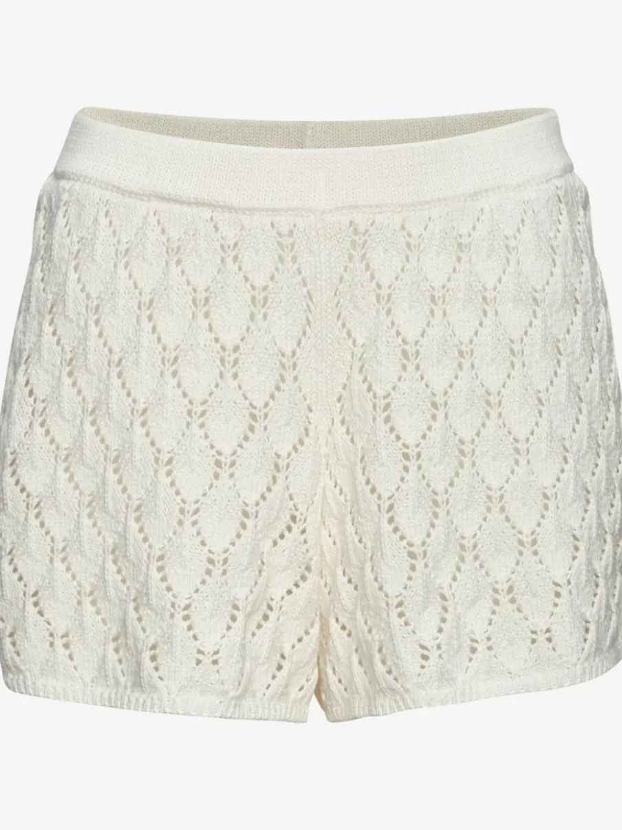 Short de plage en tricot à manches larges et motifs ajourés