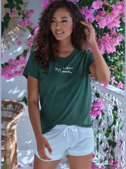 Short de pyjama short de nuit s.oliver avec détails contrastés