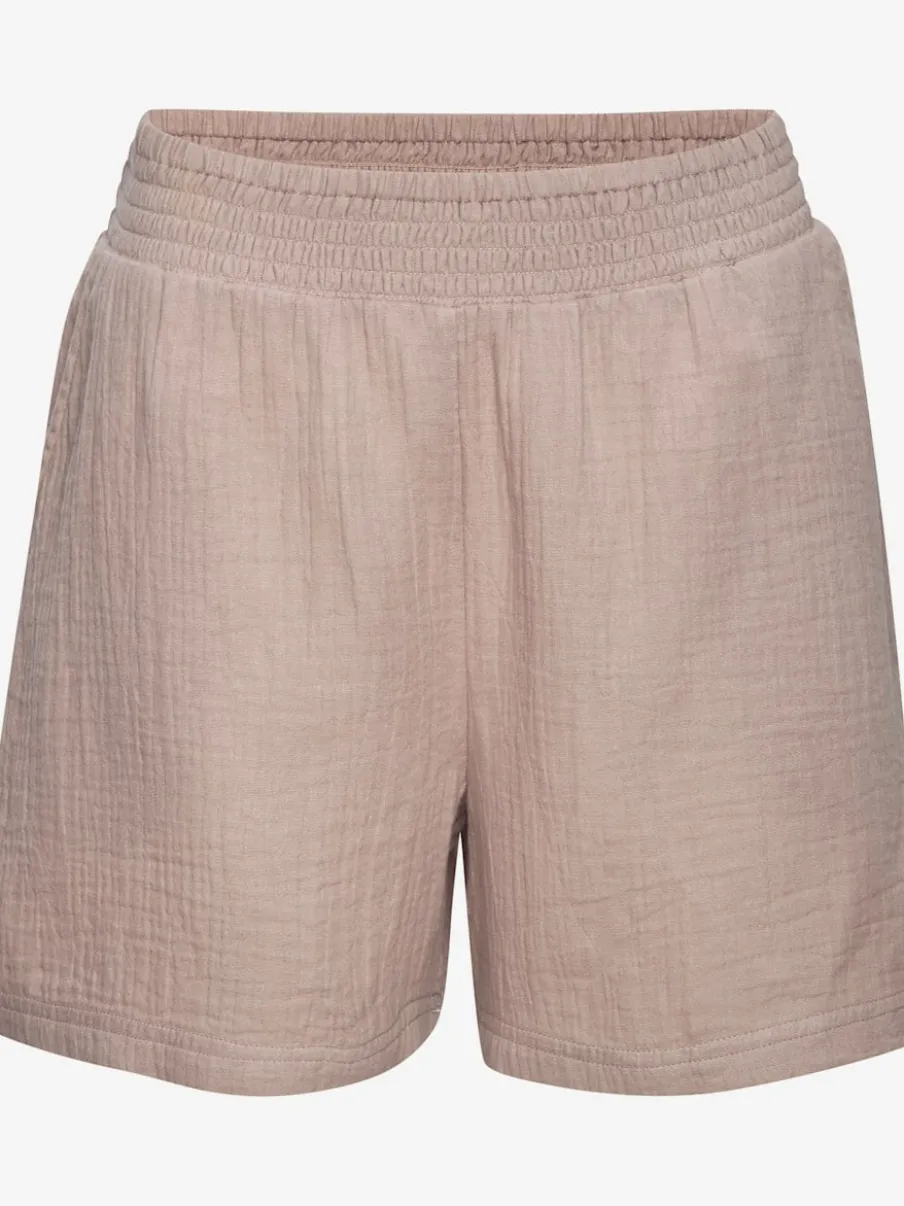 Short d'été en mousseline à taille élastique avec texture légère