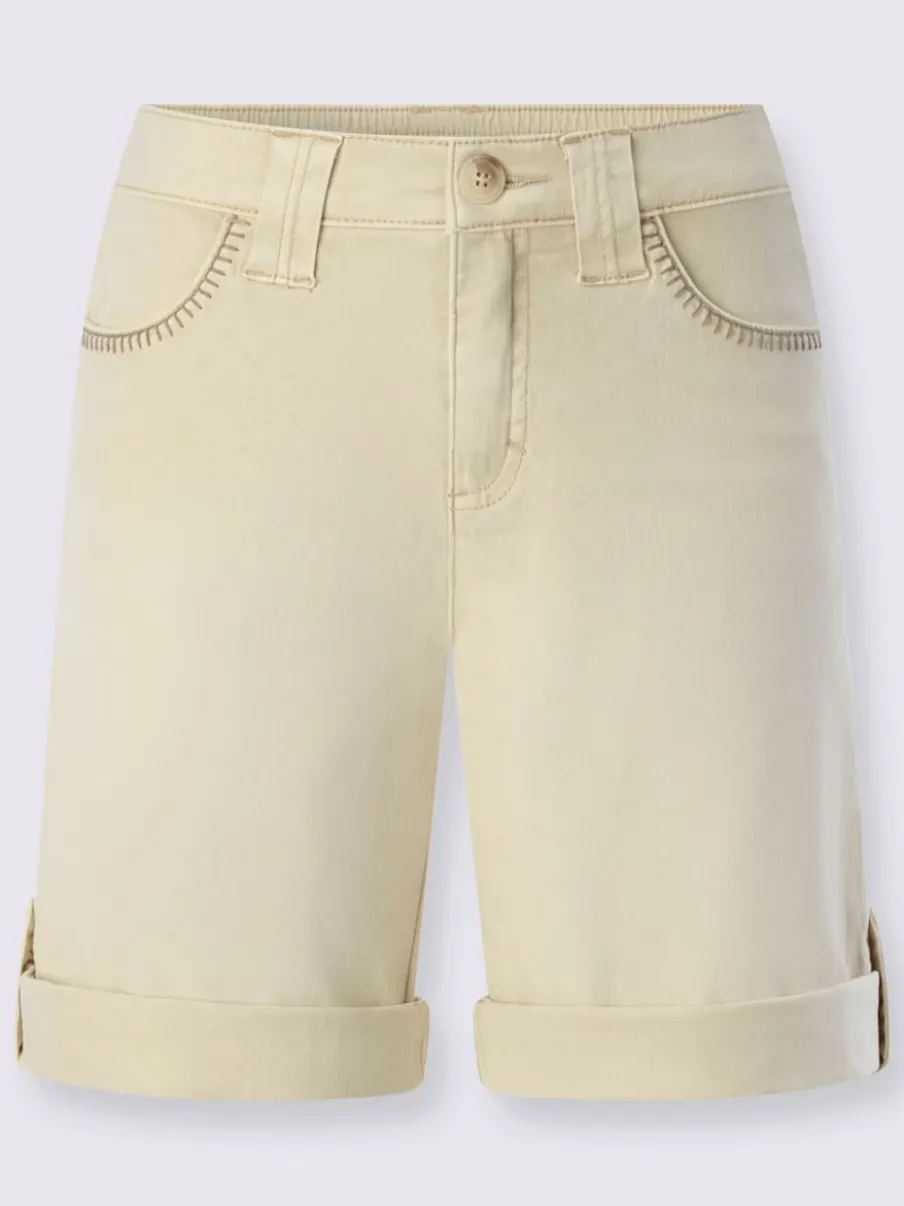 Short en jean avec couture décorative et poches pratiques