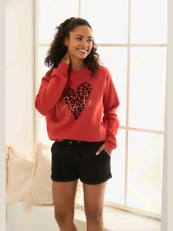 Short en matière sweat avec ceinture à coulisse et poches latérales