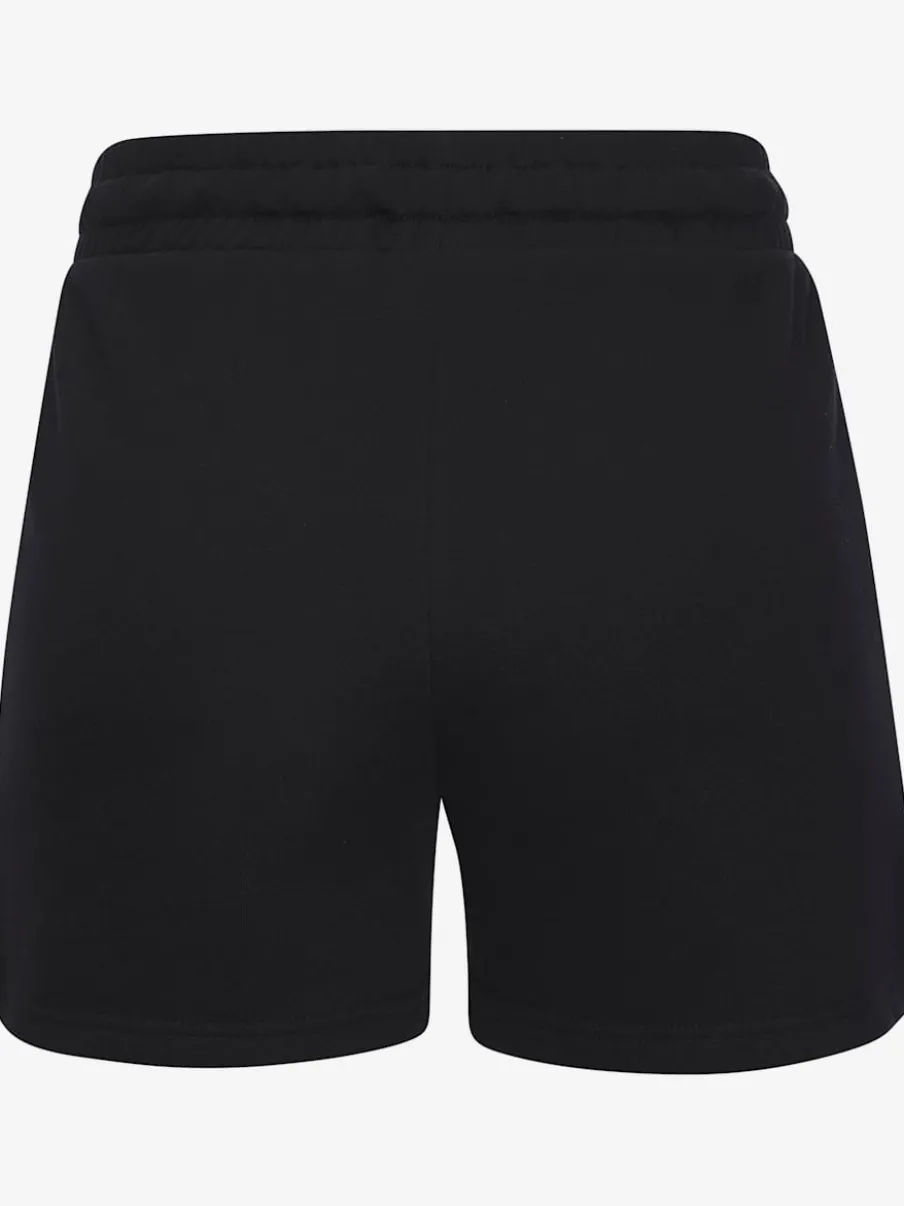 Short en matière sweat avec poches latérales zippées et ceinture élastique