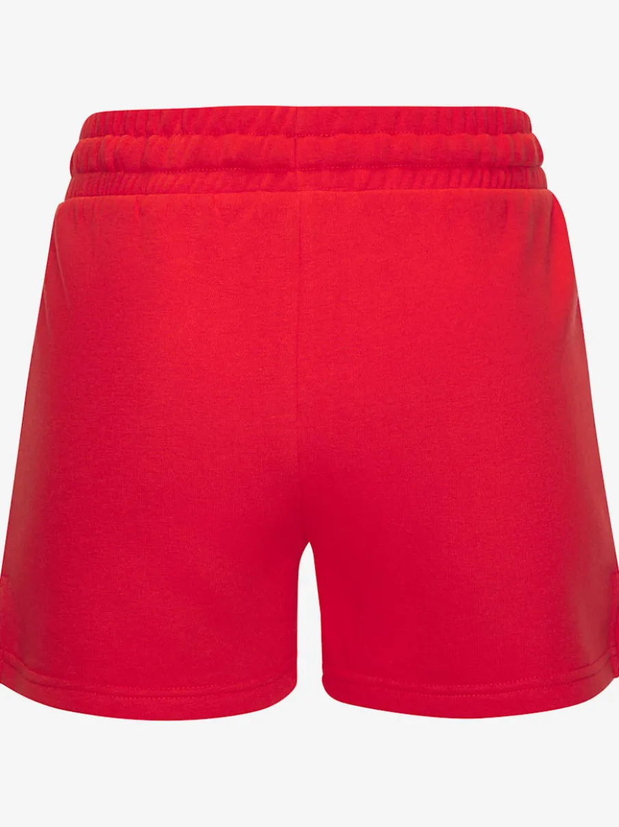 Short en matière sweat avec poches latérales zippées et ceinture élastique
