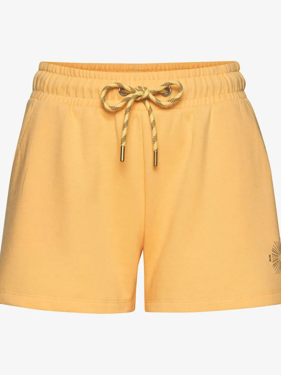 Short en matière sweat avec ruban à coulisse et poches fendues