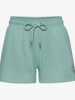 Short en matière sweat avec ruban à coulisse et poches fendues