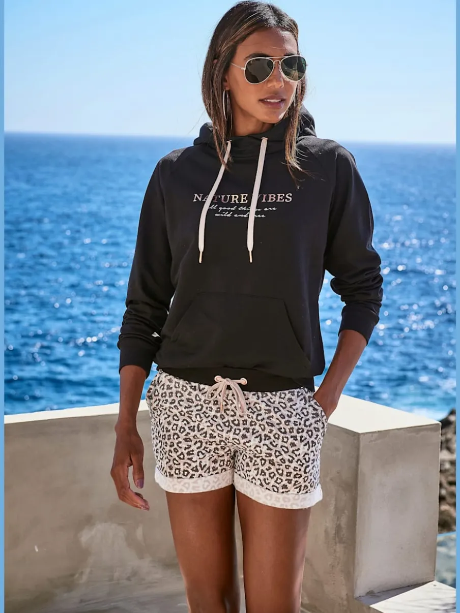 Short Lascana en tissu doux avec ceinture élastique et poches