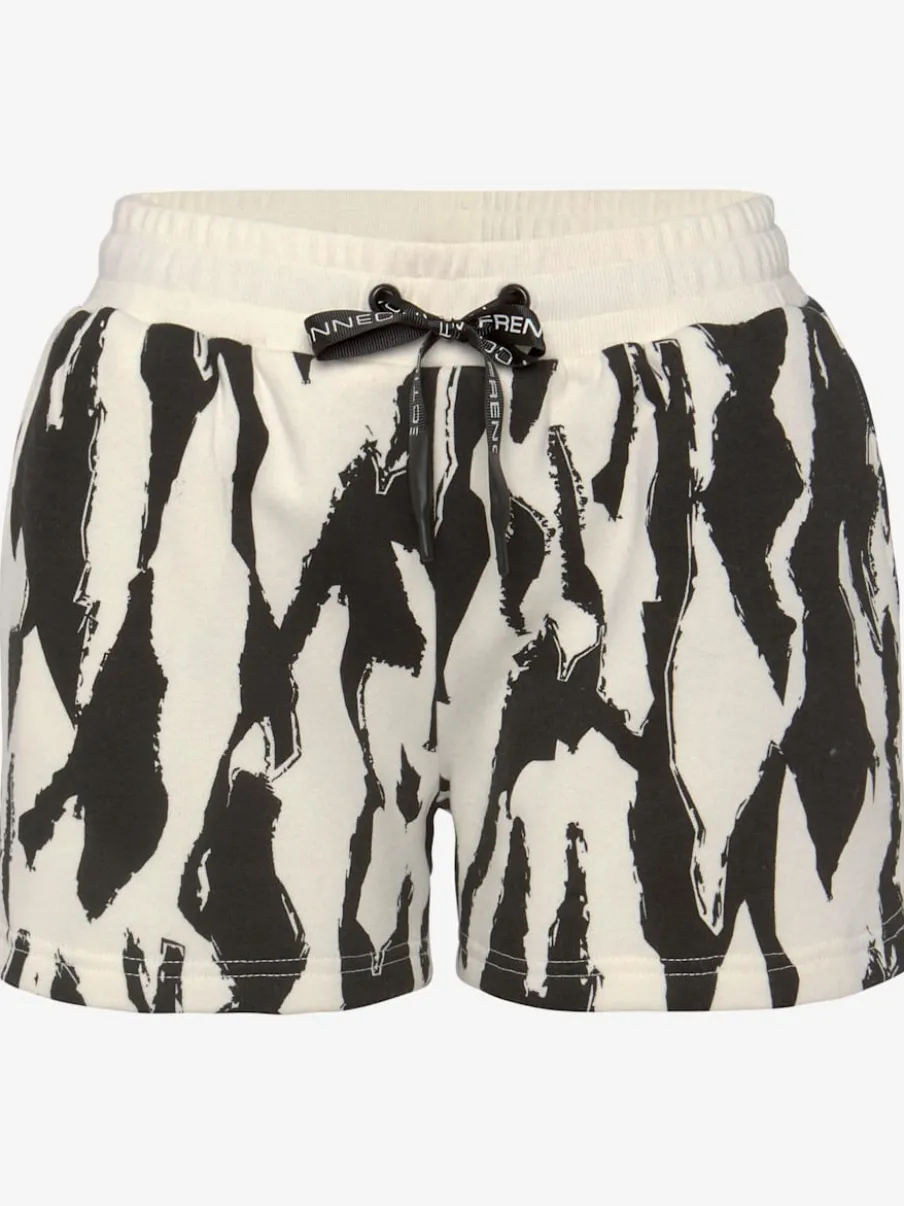 Short molletonné ample à imprimé doux avec poches pratiques