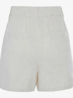 Shorts avec glissière et boutons avant en lin