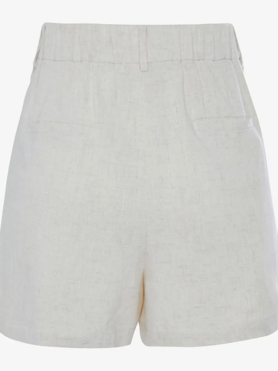 Shorts avec glissière et boutons avant en lin