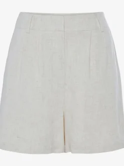 Shorts avec glissière et boutons avant en lin